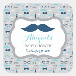 Pegatina de Baby Shower de Little Man, Baby Blue,