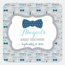 Pegatina de Baby Shower de Little Man, Baby Blue,