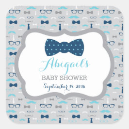 Pegatina de Baby Shower de Little Man, Baby Blue,