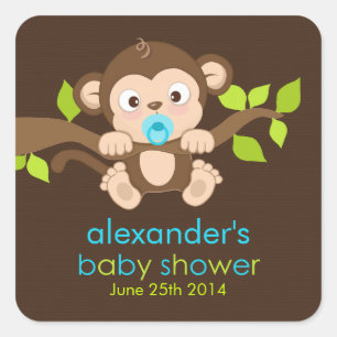 Pegatina de Baby Shower de niño pequeño y lindo