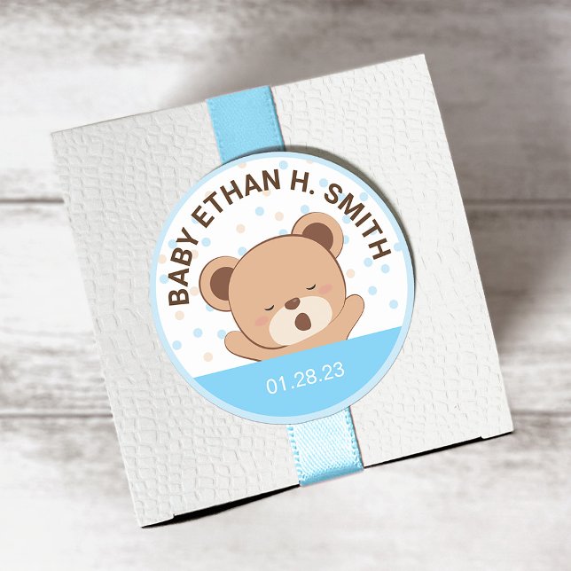 Pegatina de Baby Shower de oso para bebé lindo (ro (Subido por el creador)