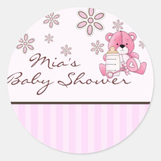 Pegatina de Baby Shower de Teddy Rosa