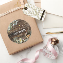Pegatina de Baby Shower de Woodland