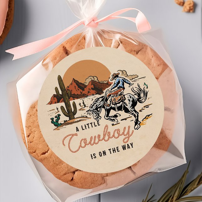Pegatina de Baby Shower Desert Western Cowboy (Subido por el creador)