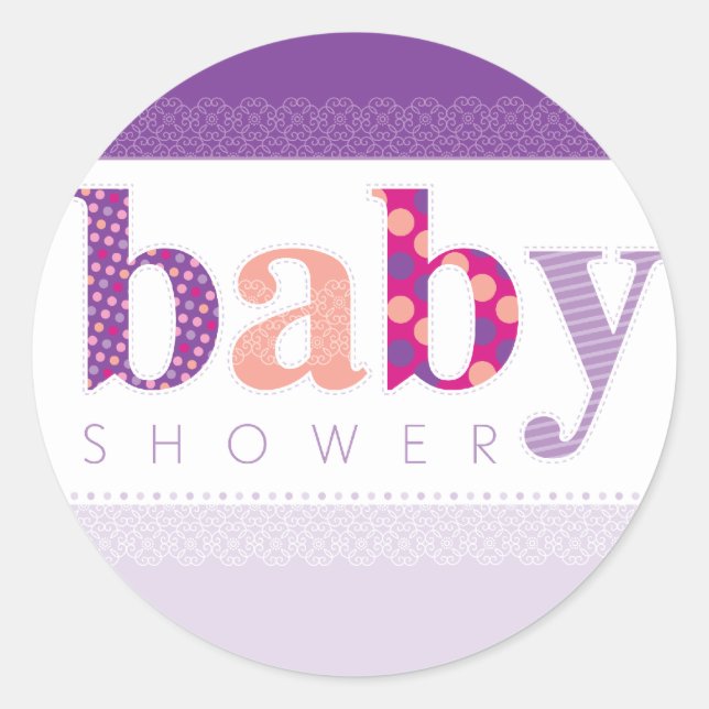 PEGATINA de Baby Shower :: letras con motivos para (Anverso)
