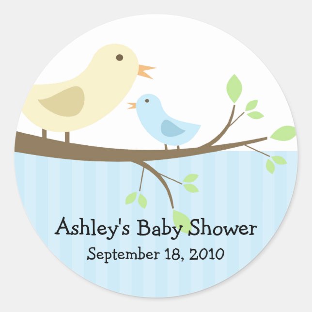 Pegatina de Baby Shower Mama & Baby Bird (Anverso)