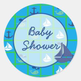 Pegatina de Baby Shower Nautical