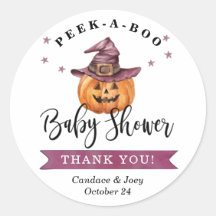 Pegatina de Baby Shower Peek-a-Boo