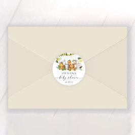 Pegatina de Baby Shower Safari Animals