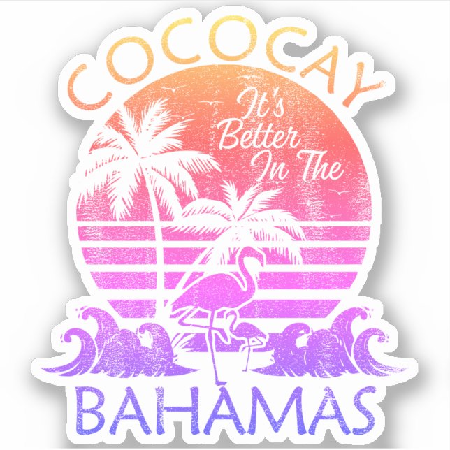 Pegatina de Bahamas CocoCay Vacation Beach Cruise (Anverso)