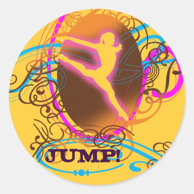 Pegatina de bailarina de gimnasta (Anverso)