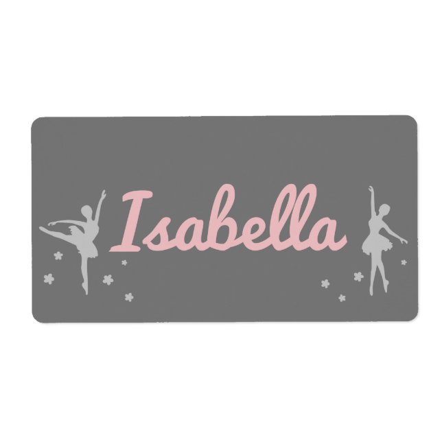 Pegatina de bailarina personalizada Nombre (Frente)
