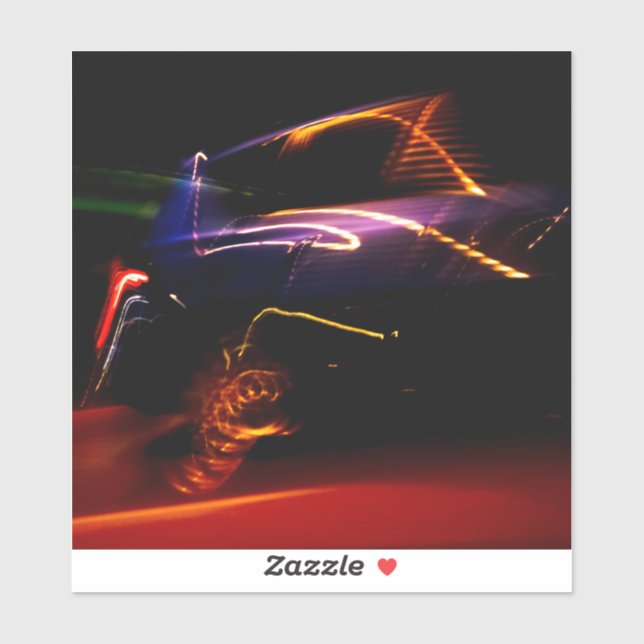 pegatina de baile de coches morados (Hoja)