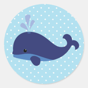 Pegatina de ballena azul bebé