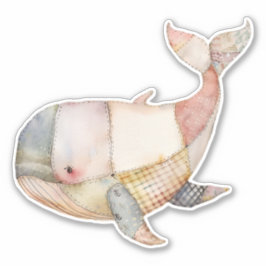 Pegatina de Ballenas de Patchwork
