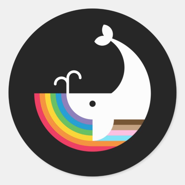 Pegatina de ballenas del Orgullo NB (Anverso)