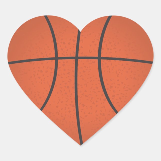 Pegatina de baloncesto en forma de corazón (Anverso)