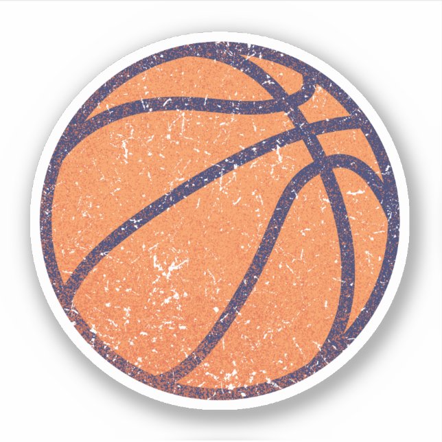 Pegatina de baloncesto granuloso y malhumorado (Anverso)
