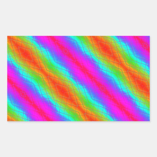 Pegatina de banda diagonal brillante de arcoiris (Anverso)