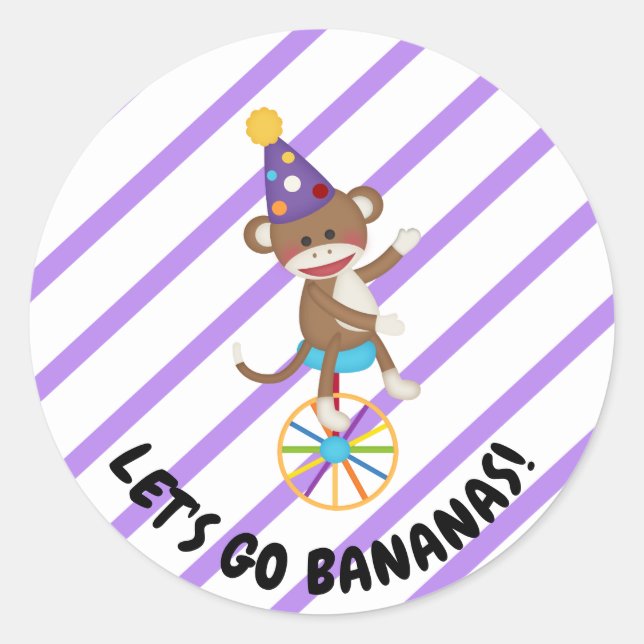 Pegatina de bandas rosadas de malabarismo de monos (Anverso)