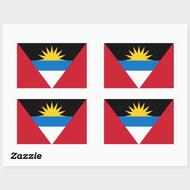 Pegatina de Bandera de Antigua y Barbuda (Hoja)