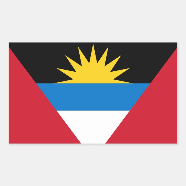 Pegatina de Bandera de Antigua y Barbuda (Anverso)