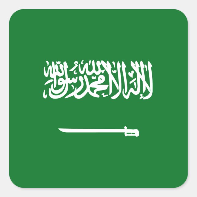 Pegatina de Bandera de Arabia Saudita (Anverso)