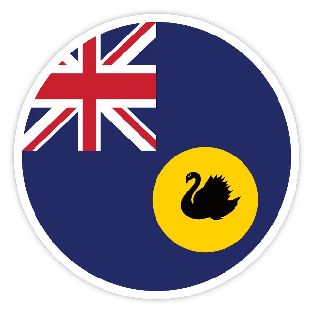 Pegatina de bandera de Australia Occidental (Western Australia State Flag Sticker)