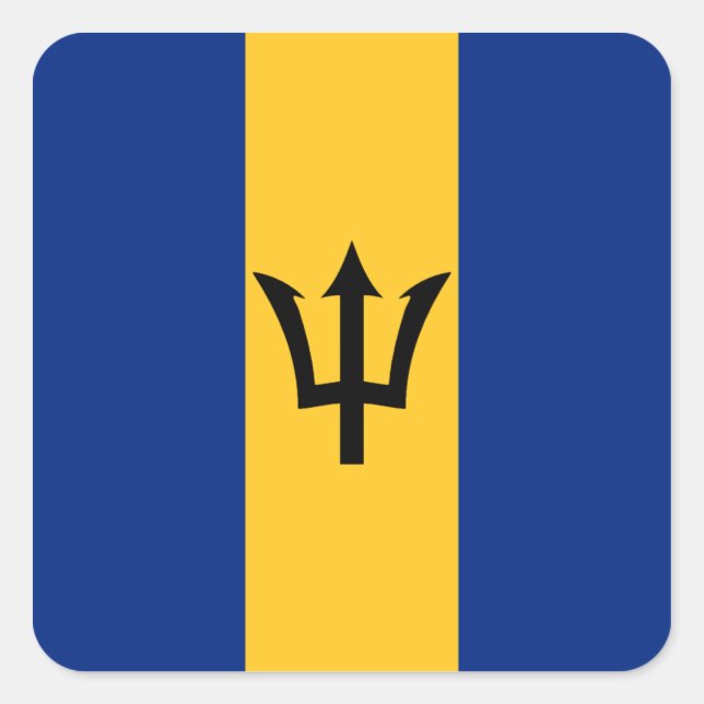 Pegatina de Bandera de Barbados (Anverso)