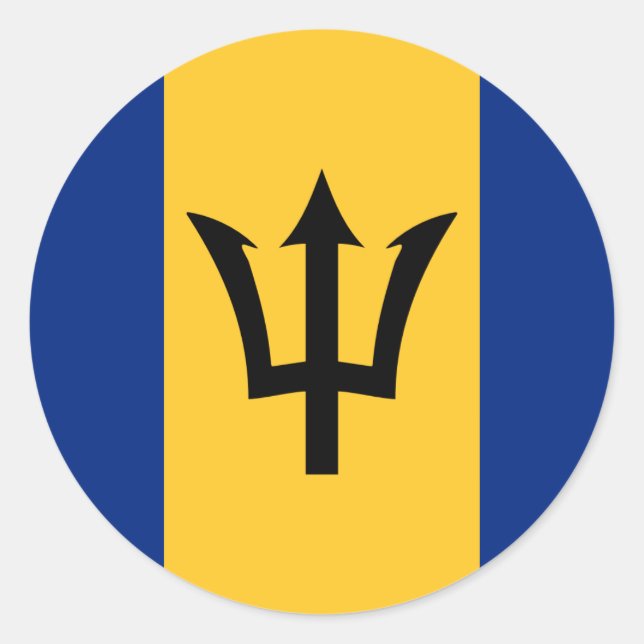 Pegatina de Bandera de Barbados (Anverso)