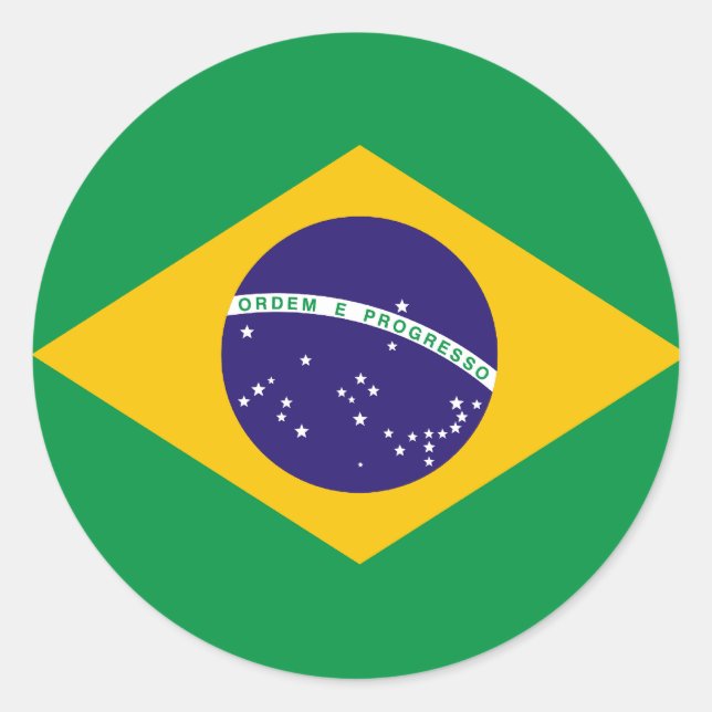 Pegatina de bandera de Brasil (Anverso)