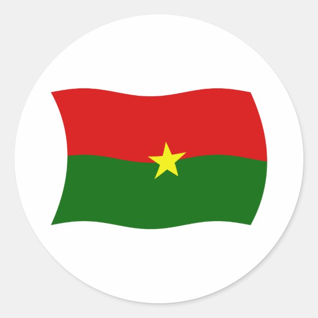 Pegatina de bandera de Burkina Faso (Anverso)