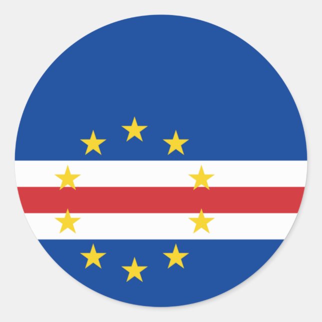 Pegatina de bandera de Cabo Verde (Anverso)