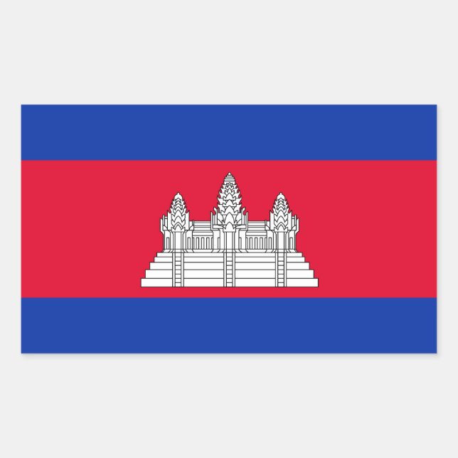 Pegatina de bandera de Camboya (Anverso)