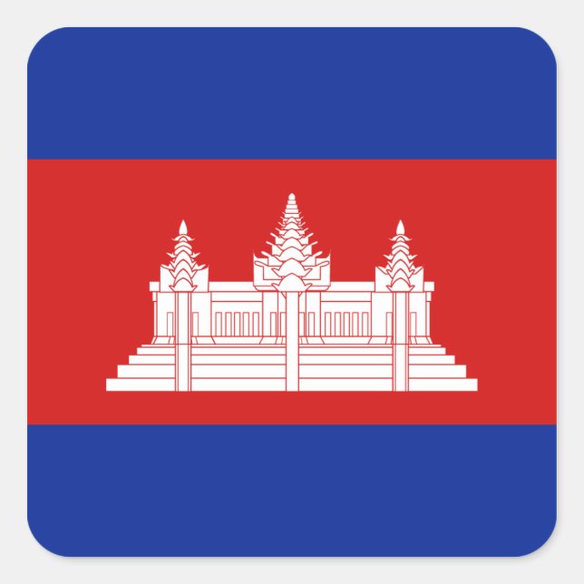 Pegatina de bandera de Camboya (Anverso)
