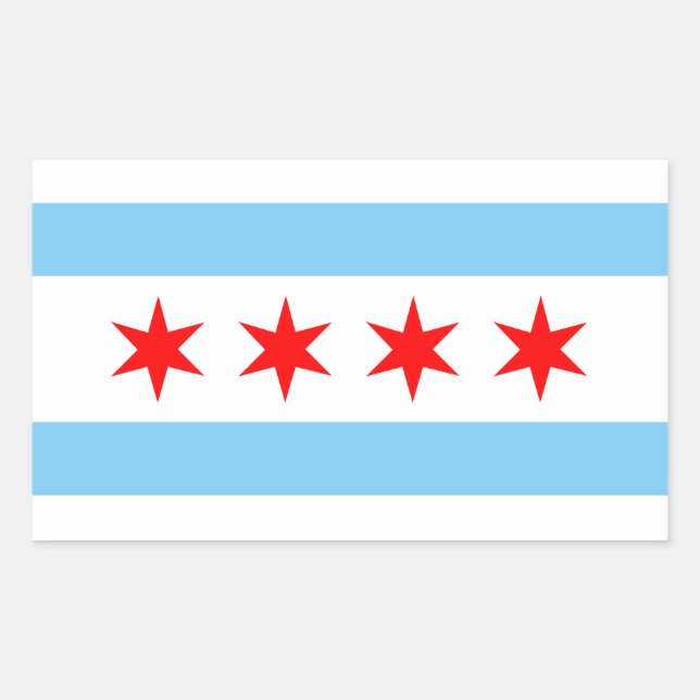 Pegatina de Bandera de Chicago (Anverso)
