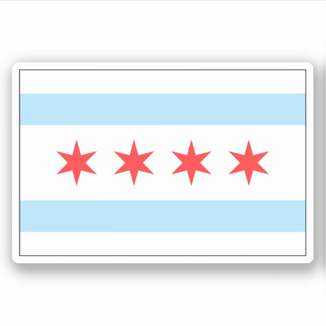 Pegatina de bandera de Chicago (Anverso)