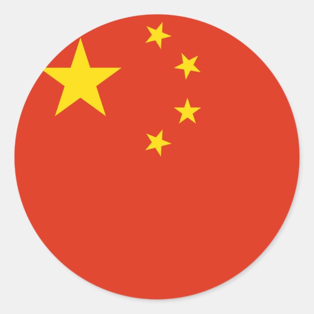 Pegatina de bandera de China (Anverso)
