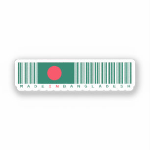 Pegatina de bandera de código de barras hecha en B