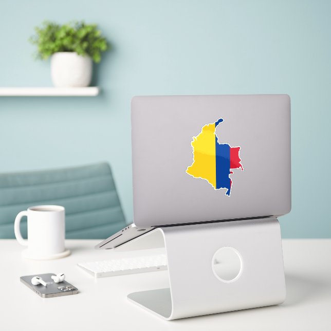 Pegatina de bandera de Colombia (Ordenado portátil  en el escritorio)