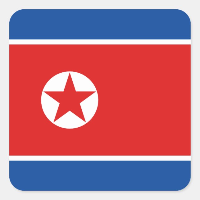 Pegatina de bandera de Corea del Norte (Anverso)