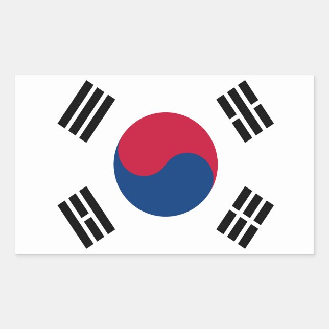 Pegatina de bandera de Corea del Sur (Anverso)