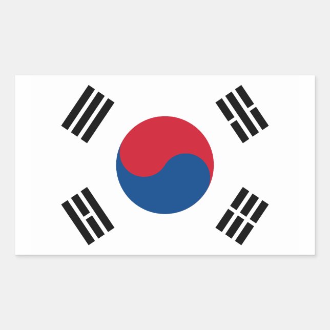 Pegatina de bandera de Corea del Sur (Anverso)