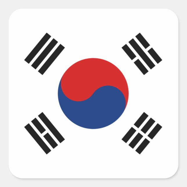 Pegatina de bandera de Corea del Sur (Anverso)