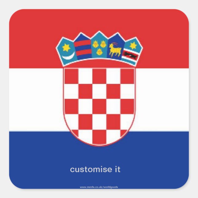 Pegatina de bandera de Croacia (Anverso)