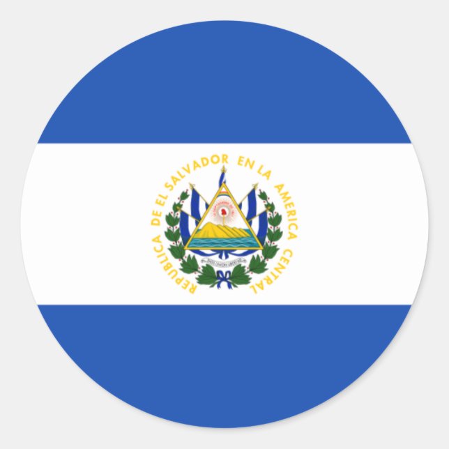Pegatina de bandera de El Salvador (Anverso)
