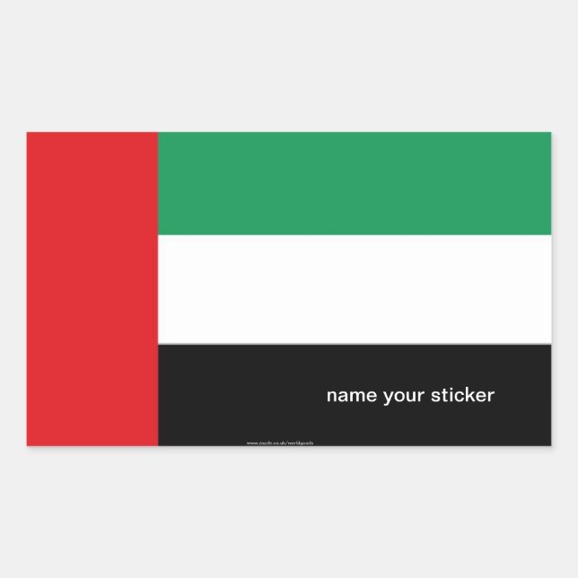 Pegatina de bandera de Emiratos Árabes Unidos (Anverso)