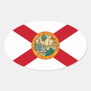 Pegatina de bandera de Florida Oval