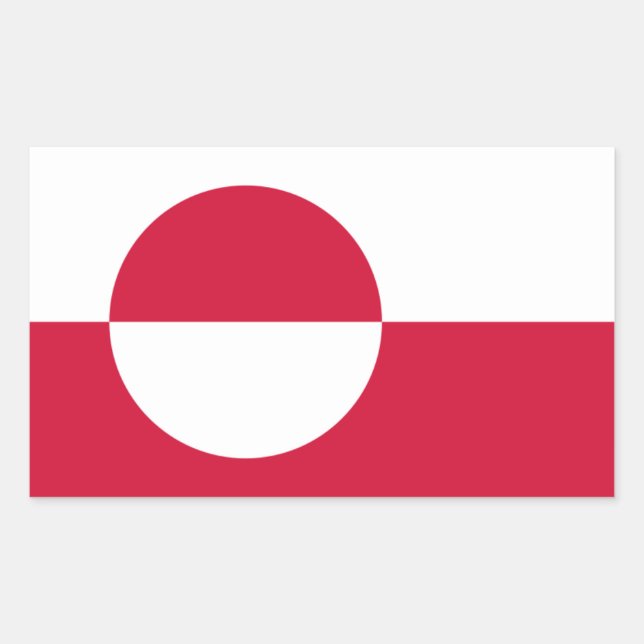 Pegatina de Bandera de Groenlandia (Anverso)