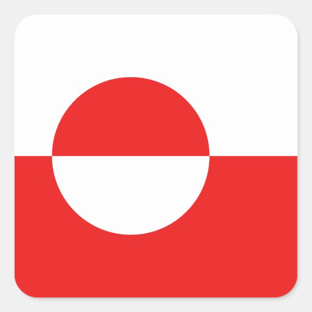 Pegatina de Bandera de Groenlandia (Anverso)
